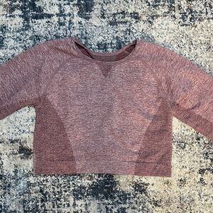 Dusty Rose Seamless Crop Gym Shirt